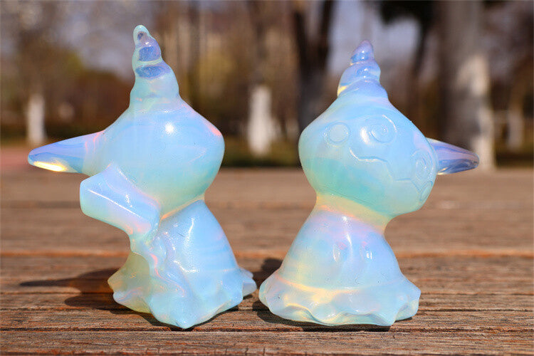 2.3'' Carved Opalite Reiki Crystal Skull Decor Crystal gift Healing 1pc