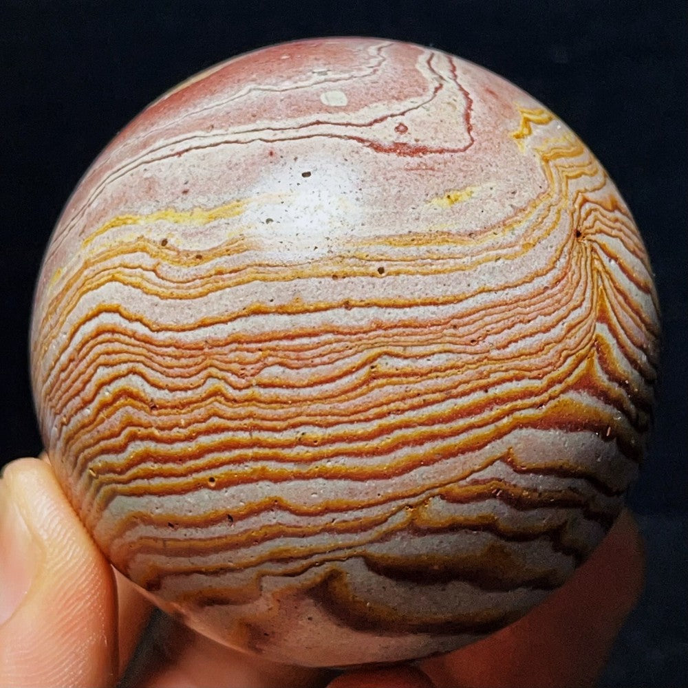 304G Natural Polished Rhodochrosite Sphere Ball Crystal Stone Healing