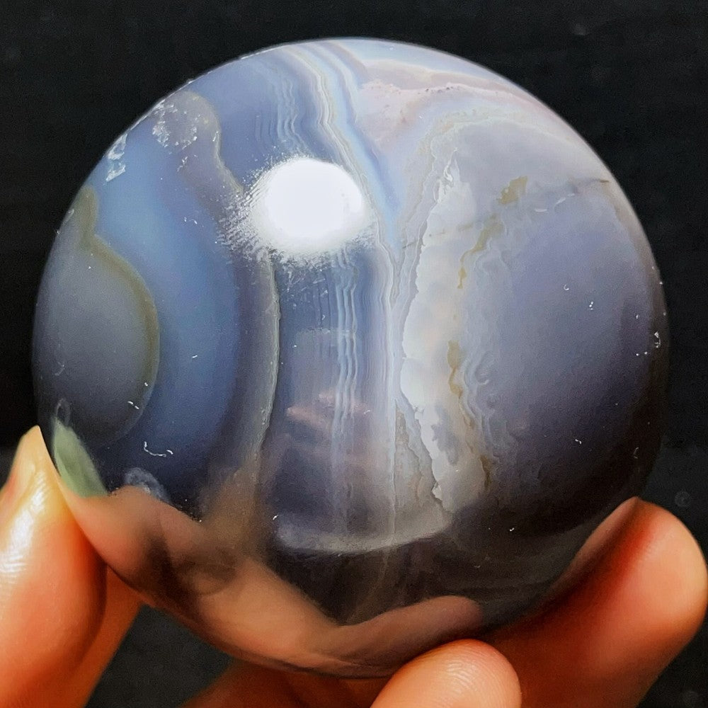 386G Natural Polished Agate Geode Sphere Ball Crystal Healing