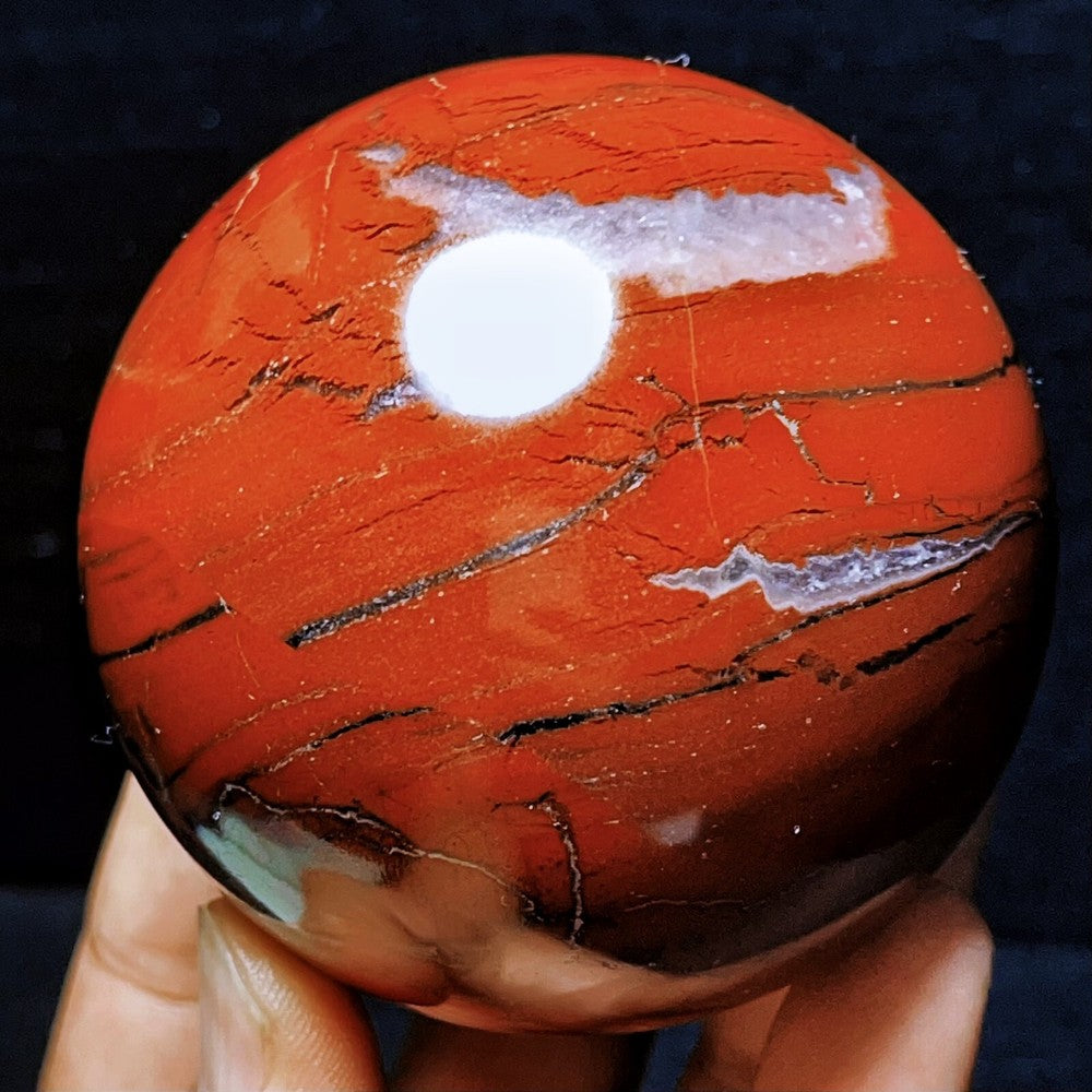 555G Natural Polished Red Jasper agate Sphere Ball Crystal Healing