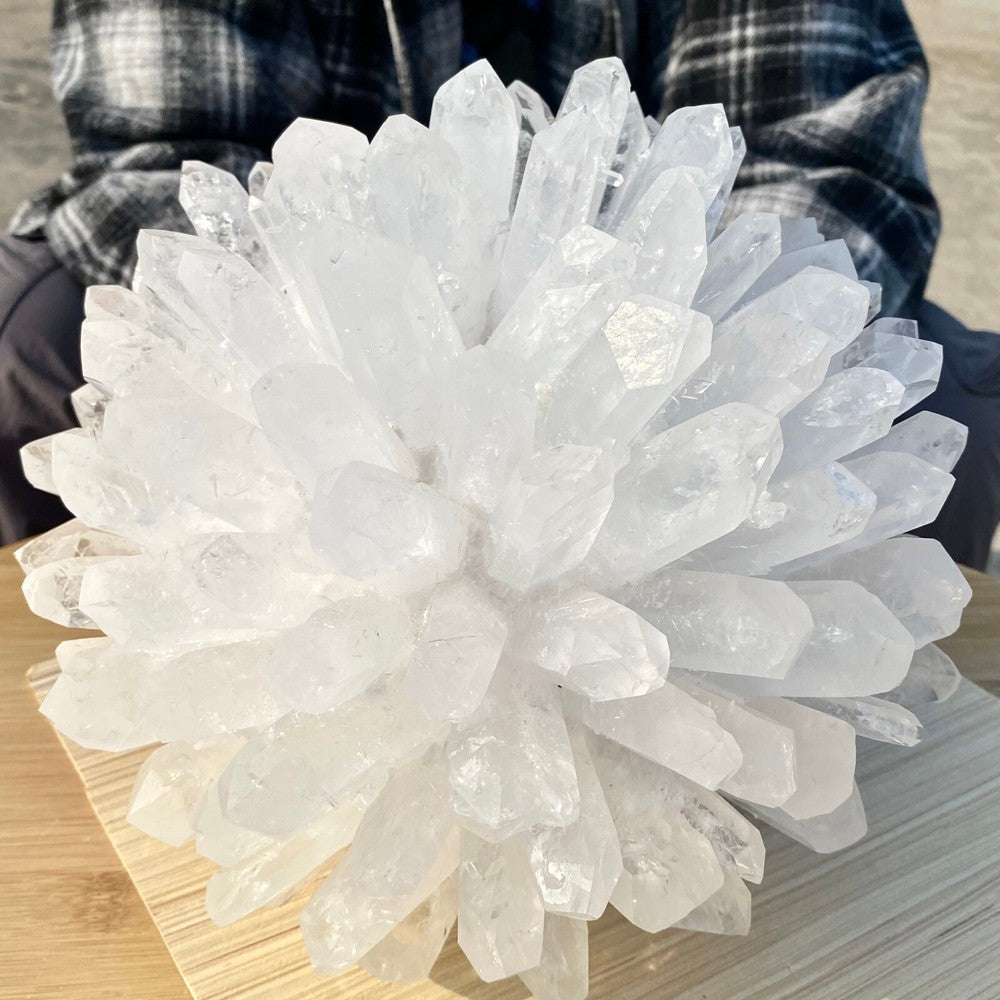 15.93LB Newly discovered white phantom quartz crystal cluster mineral sample.
