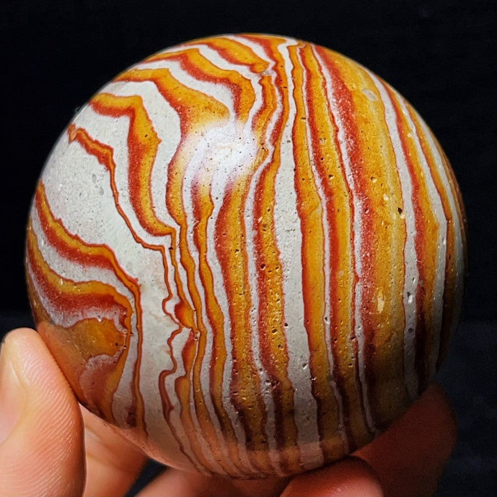 322G Natural Polished Rhodochrosite Sphere Ball Crystal Stone Healing