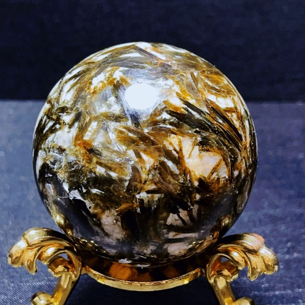 288G Natural Green Tourmaline Unicorn Gem Mica Symbiotic Crystal Ball