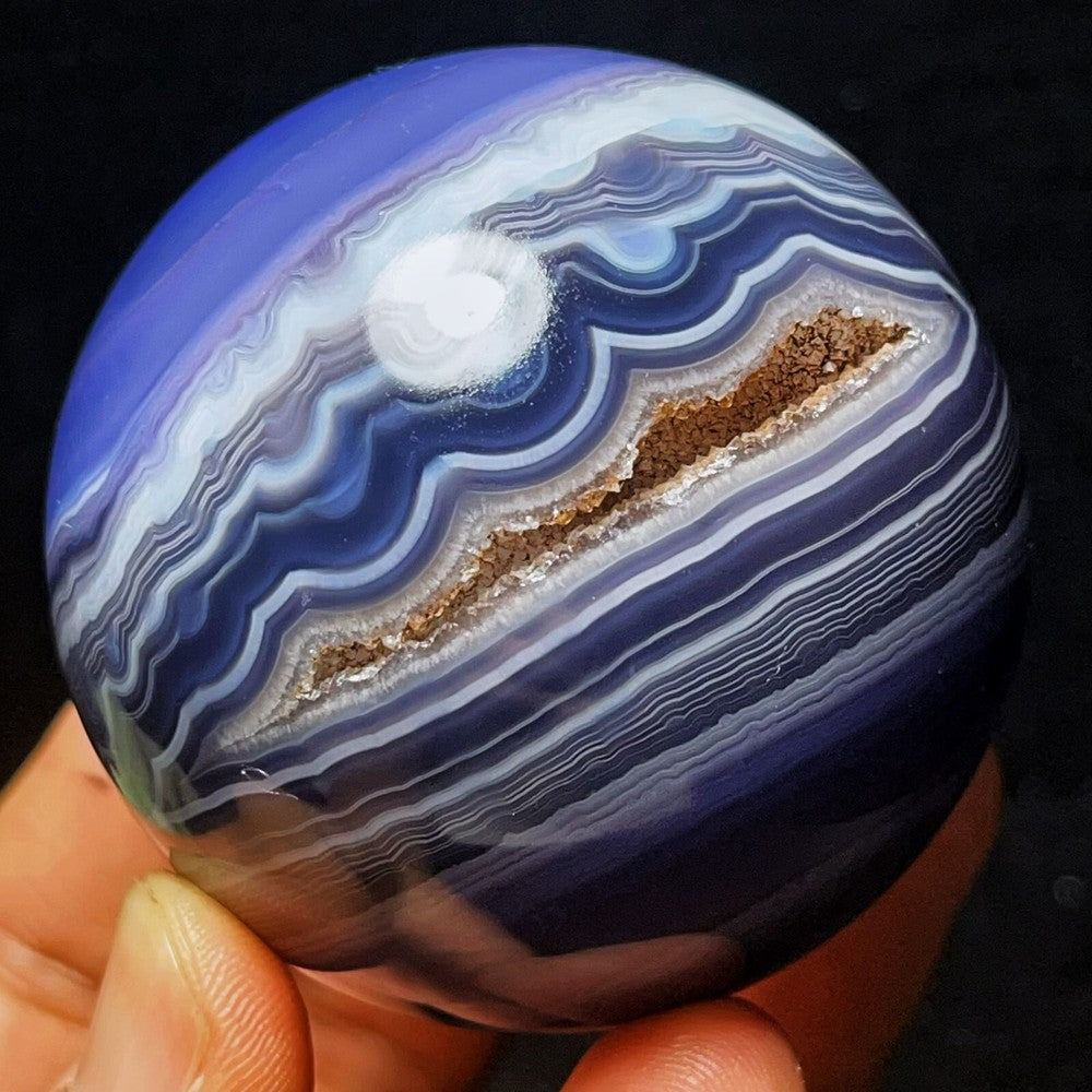 299G Natural Gobi Agate Eyes Agate Sphere Crystal Stone Madagascar