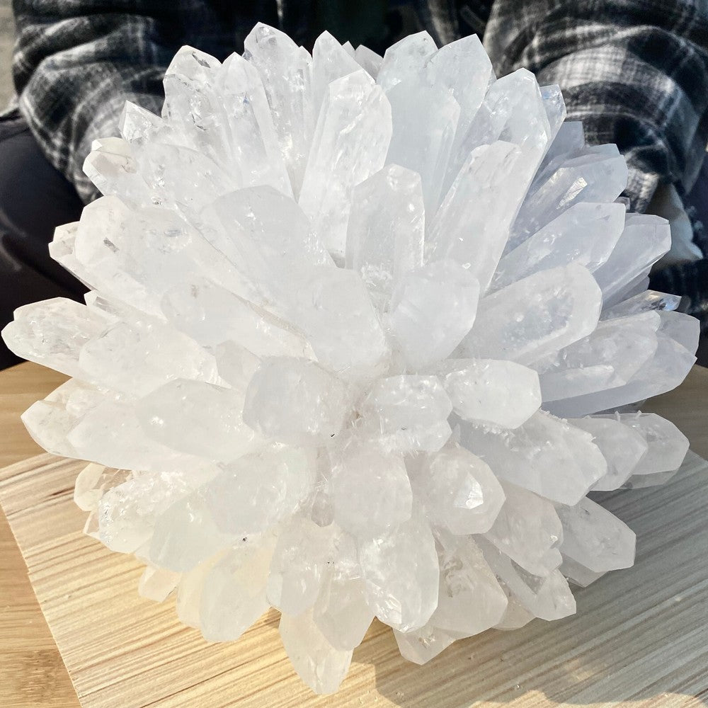 15.93LB Newly discovered white phantom quartz crystal cluster mineral sample.