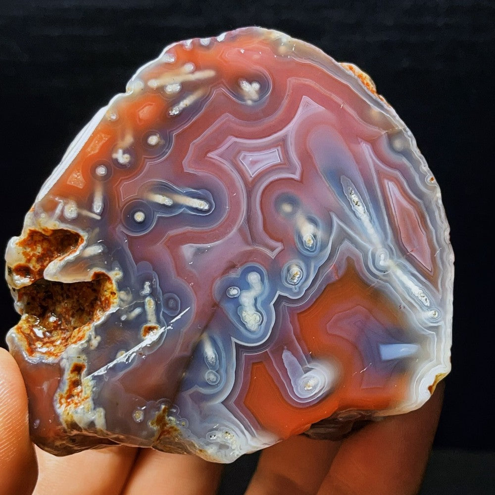 322G Natural Polished Warring States Red Agate Crystal Healing