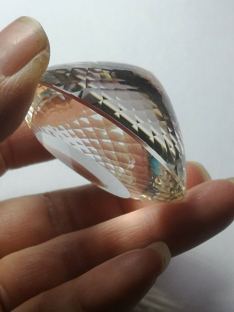 Real Tibetan Himalayan High Altitude Clear 600 Sided 1.92" Crystal Quartz Oval