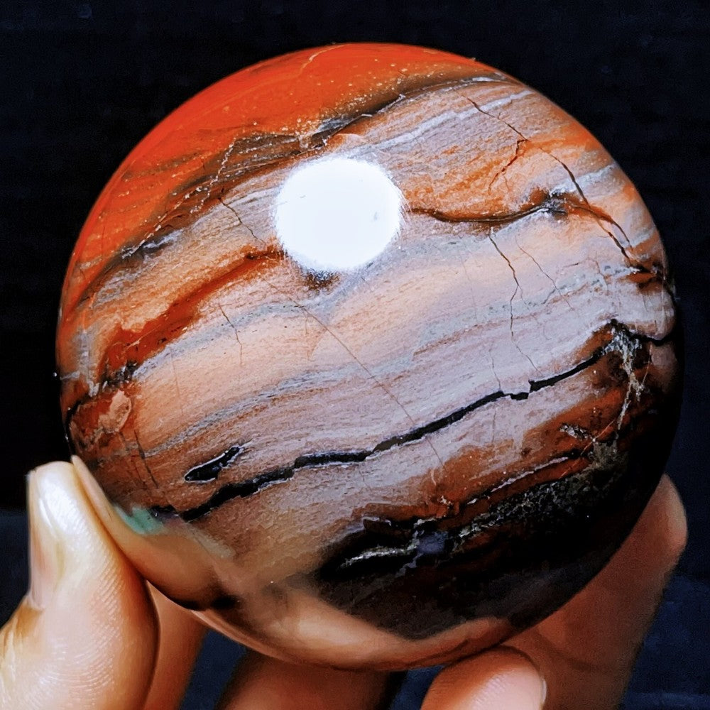 555G Natural Polished Red Jasper agate Sphere Ball Crystal Healing