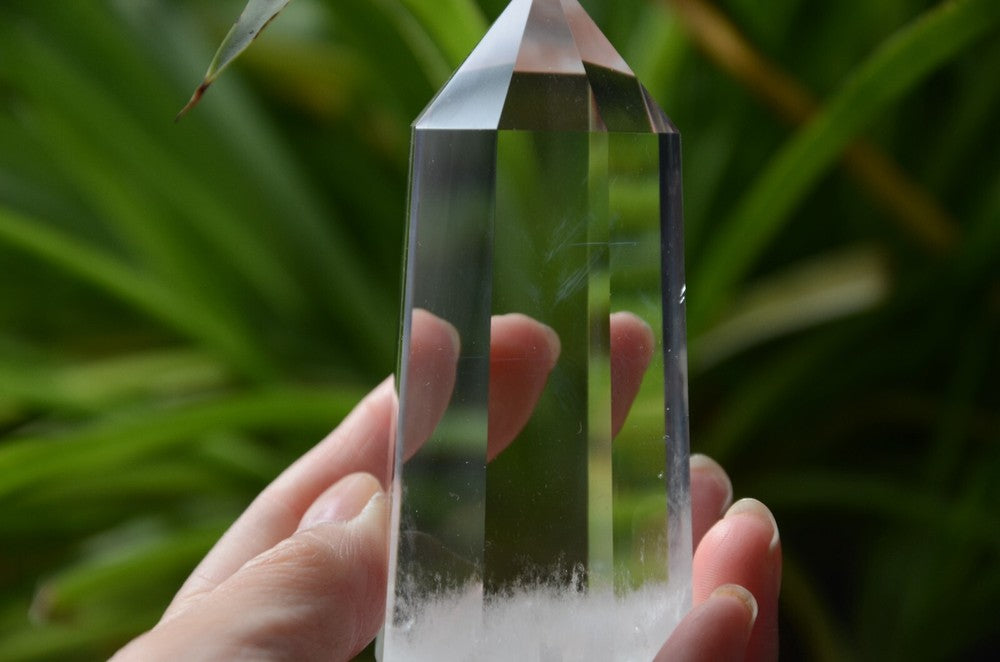 Rare Blue Rutile 8 Sided 3.58" Crystal Point Quartz Vogel Wand with Flat End