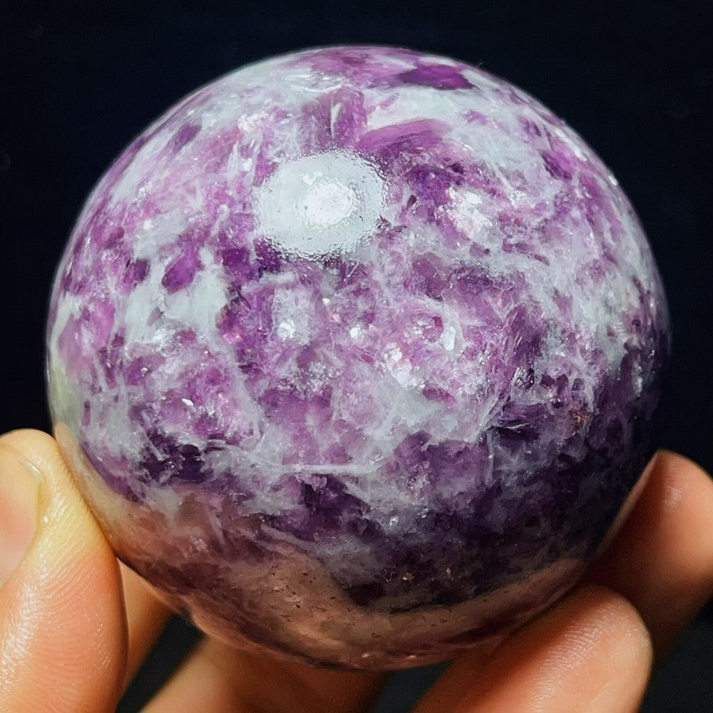 Natural Plum Blossom Tourmaline Unicorn Gem Crystal Ball Healing