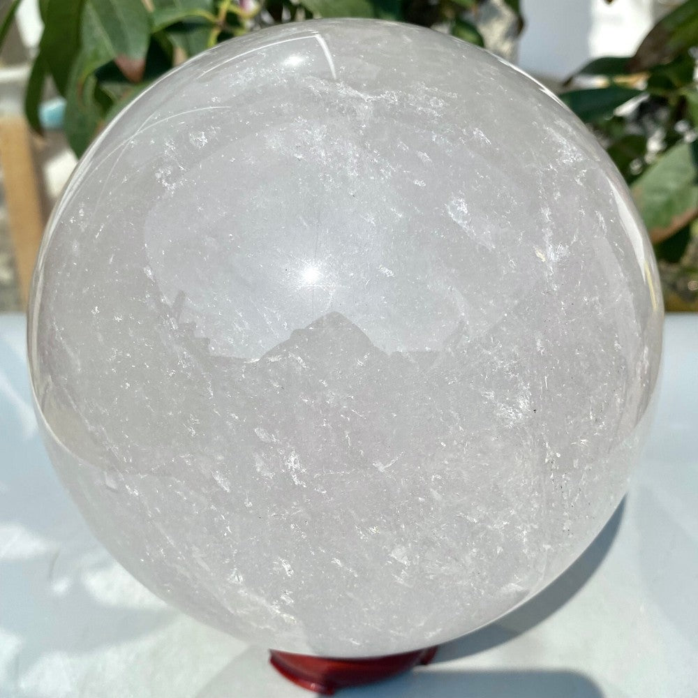10LB Large Natural White Crystal Clear Quartz Crystal Sphere Ball Healing