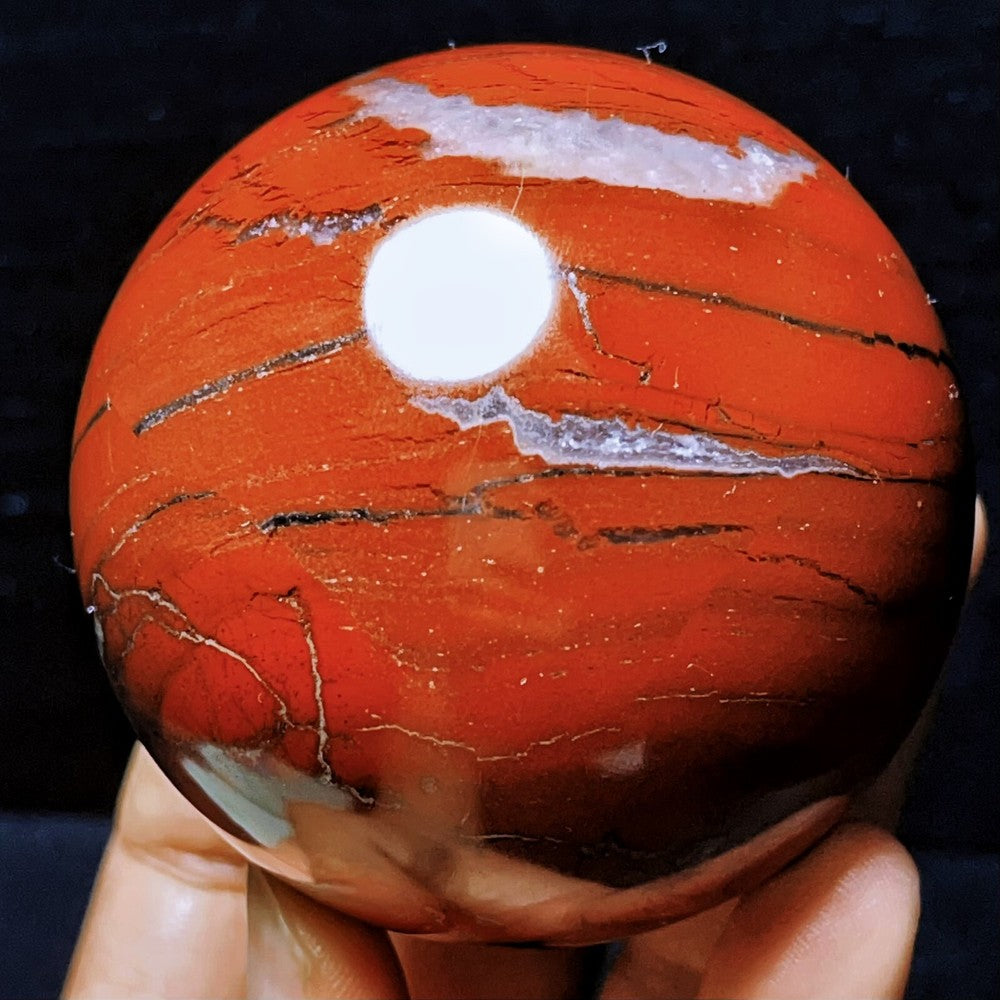 555G Natural Polished Red Jasper agate Sphere Ball Crystal Healing