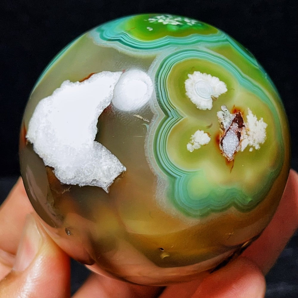 Natural Gobi Agate Eyes Agate Sphere Ball Crystal Stone Madagascar