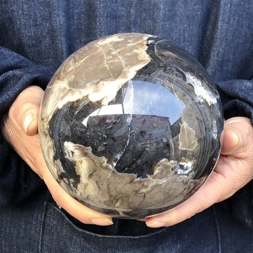 6,77 lb Belle boule d'agate volcanique Druzy de clarté cristalline naturelle pour la divination