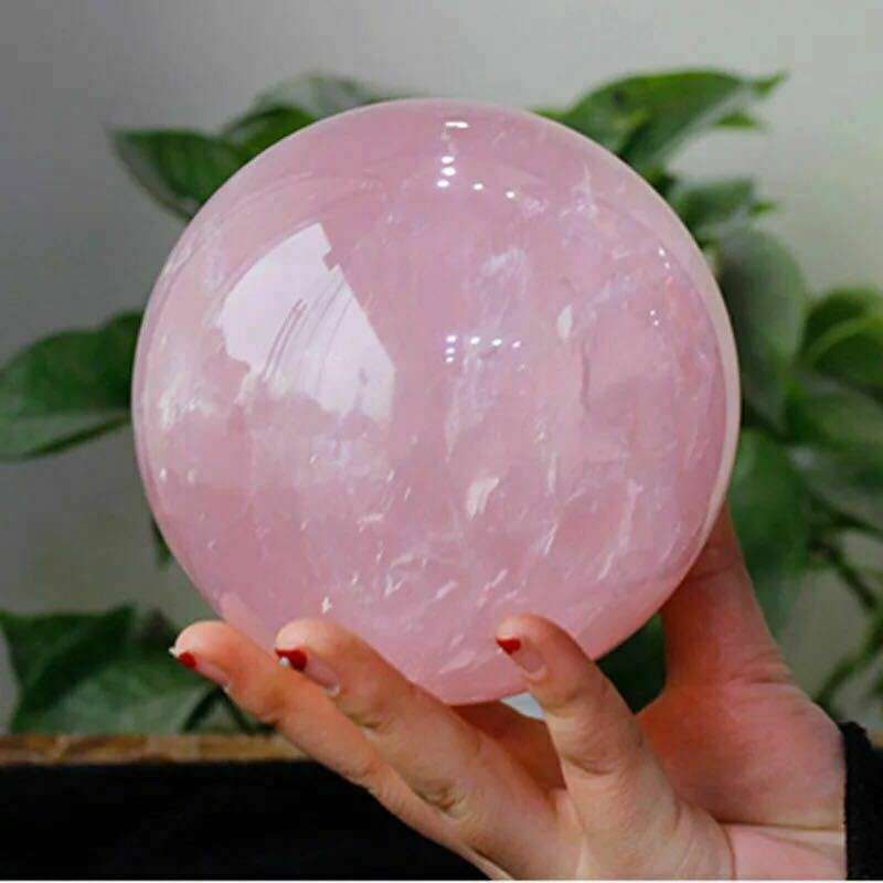 Natural rose quartz sphere crystal ball Reiki healing