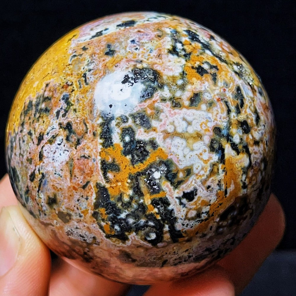 Natural Polished Orbicular Ocean Jasper Sphere Crystal Healing