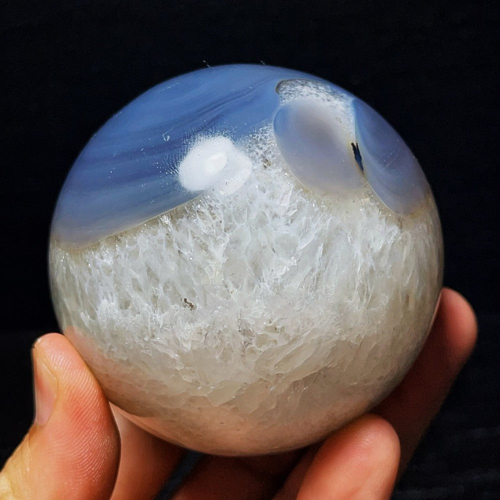 592G Natural Polished Agate Geode Sphere Ball Crystal Healing