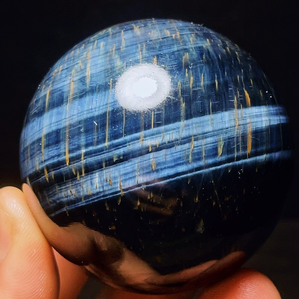 320 g de magnifique météore naturelle en œil de tigre bleu, cristal de quartz de guérison