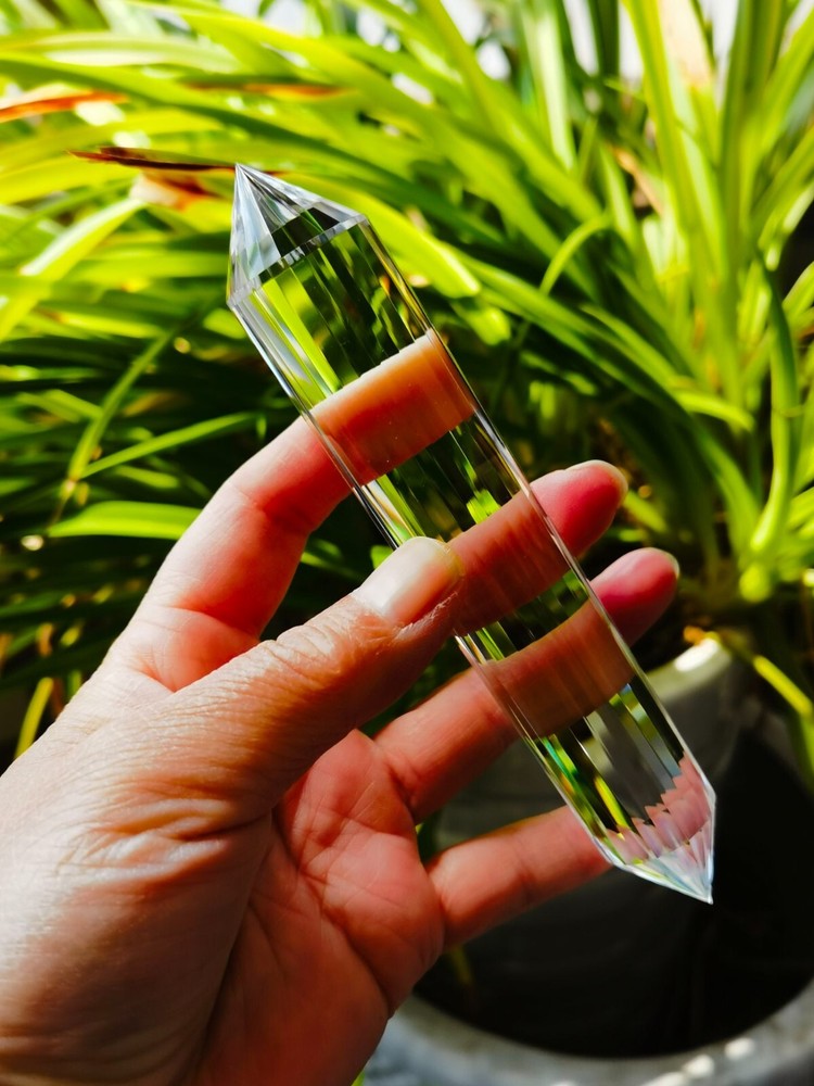 Tibetan High Altitude 99% Clear 24 Sided Crystal Quartz Vogel Style Wand 5.7''