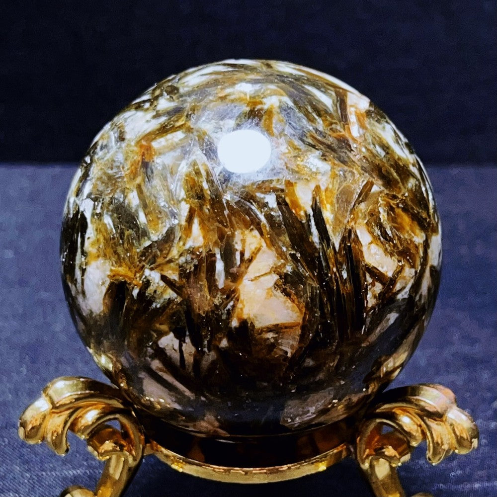 288G Natural Green Tourmaline Unicorn Gem Mica Symbiotic Crystal Ball
