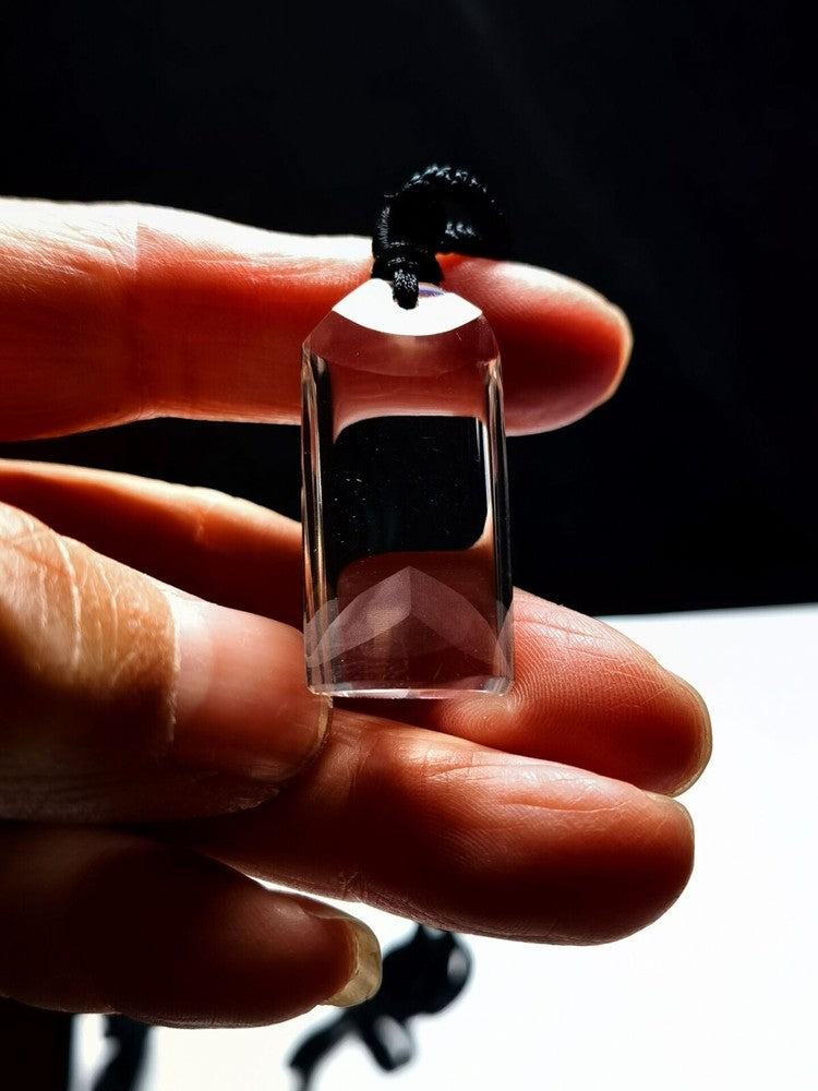 Tibetan High Altitude Clear Crystal Phantom Pendant 1.18 in Healing Spiritual