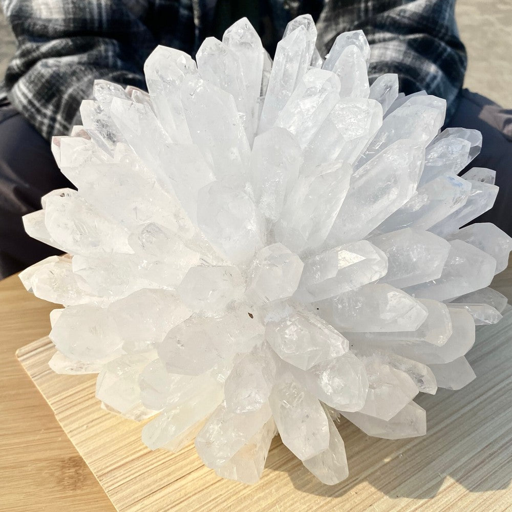15.93LB Newly discovered white phantom quartz crystal cluster mineral sample.