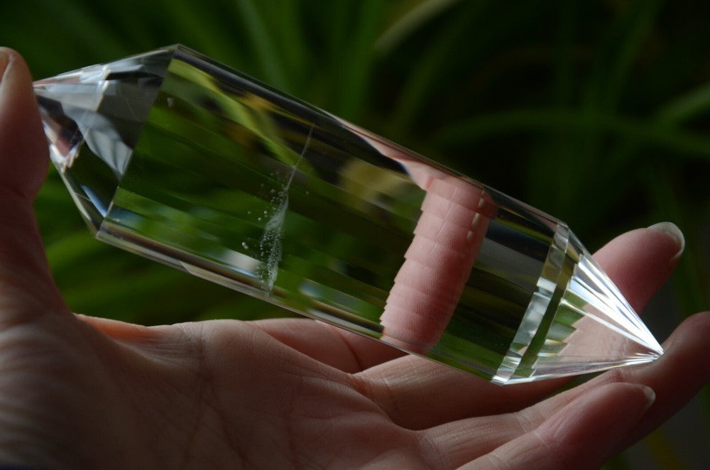 Tibetan High Altitude Clear 24 Sided Crystal Quartz Vogel Style Wand 5.03''