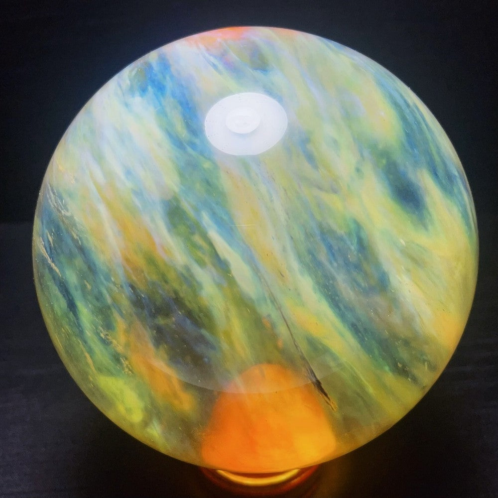 2508G Natural Polished Yellow melting Sphere Ball Crystal Healing