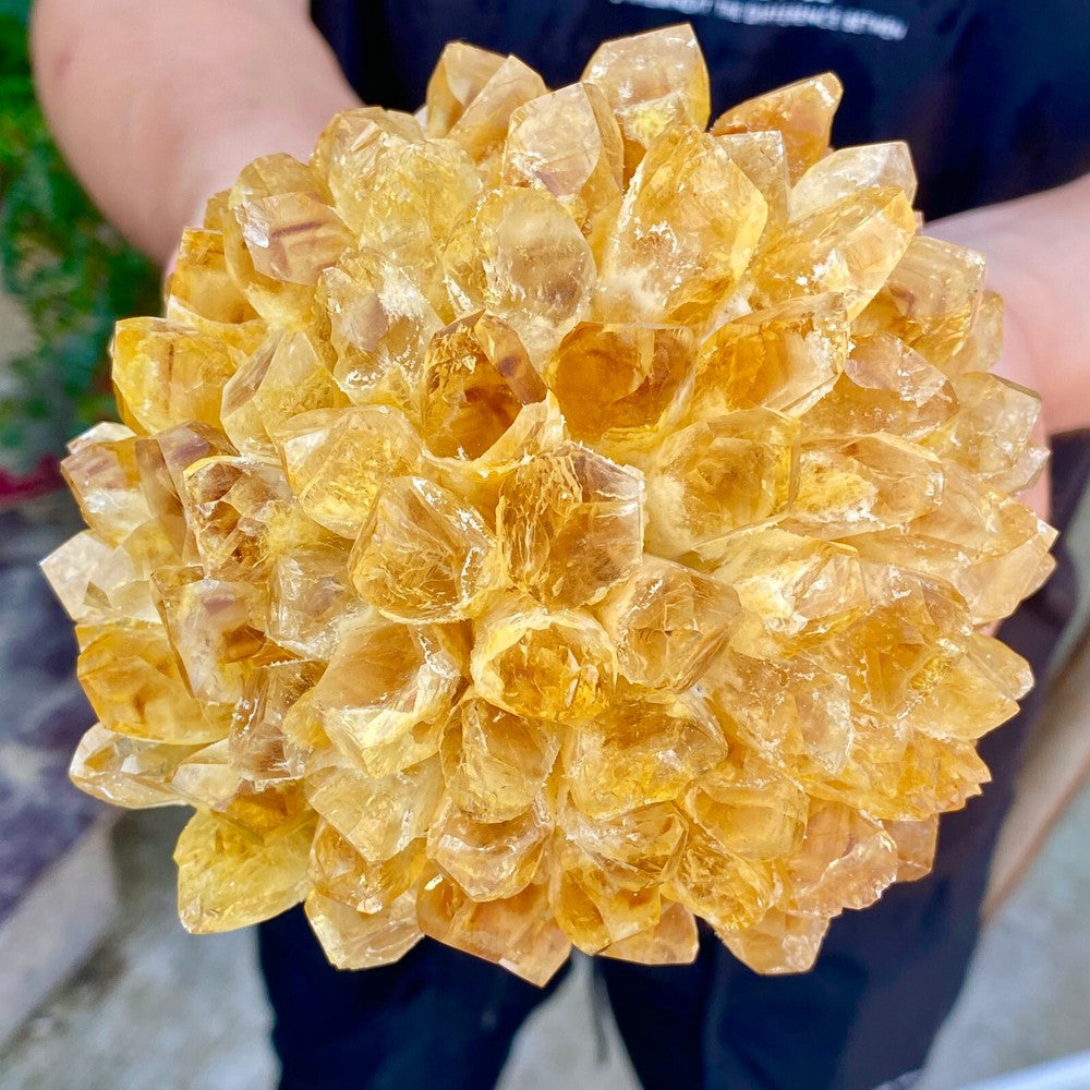 2.82LB Newly Discovered Yellow Phantom Quartz Crystal Cluster Mineral Sample.