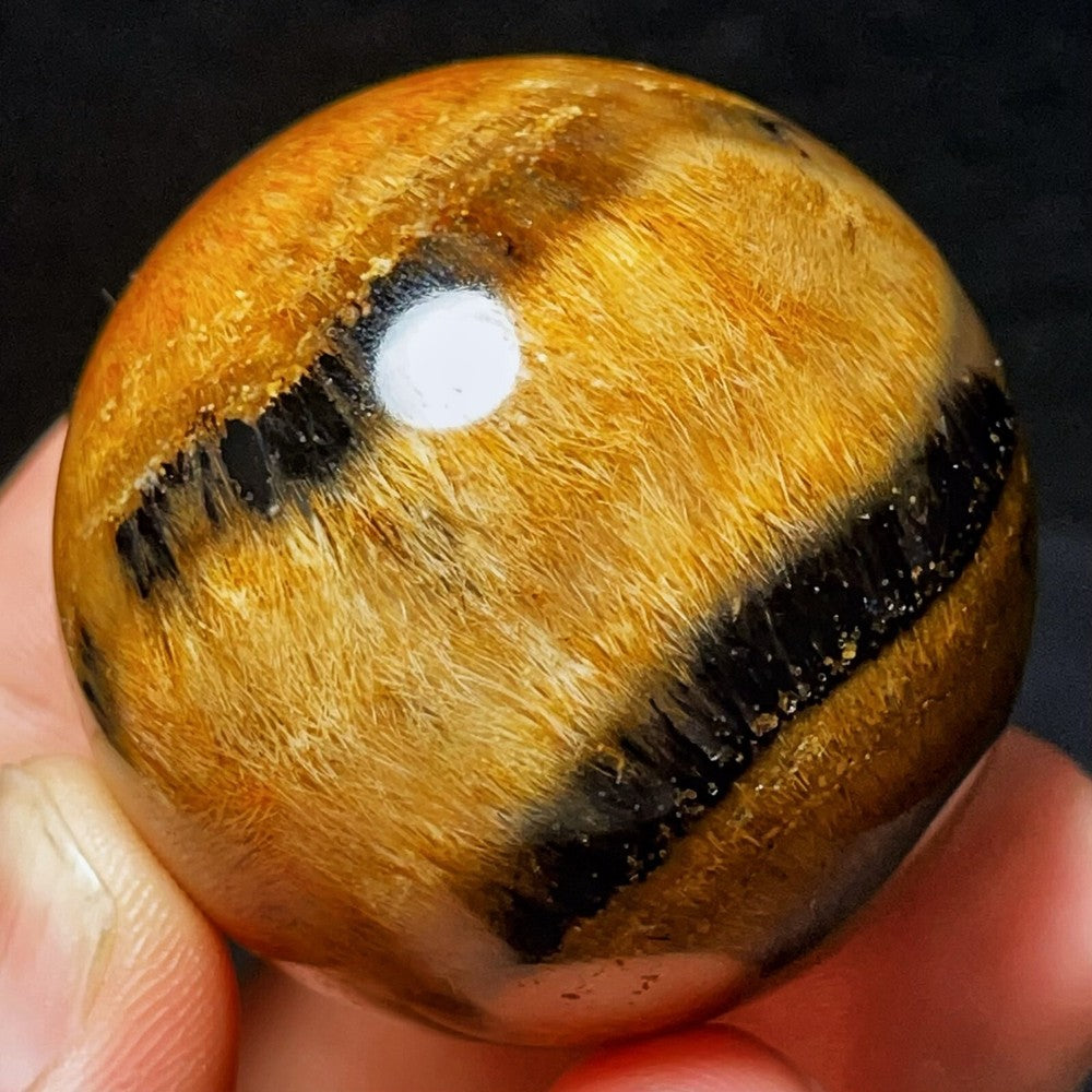 Natural Polished Golden Hair Rutilated Quartz Phantom Crystal Sphere ball Healing