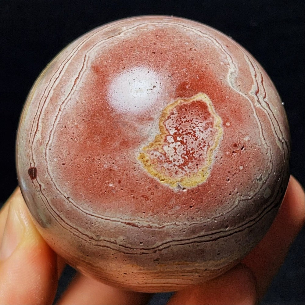 304G Natural Polished Rhodochrosite Sphere Ball Crystal Stone Healing