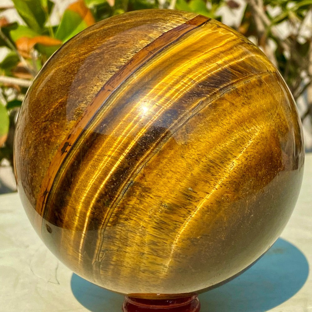 3.46LB Large Natural Tiger Eye Stone Crystal Ball Quartz Healing Sphere Décor.