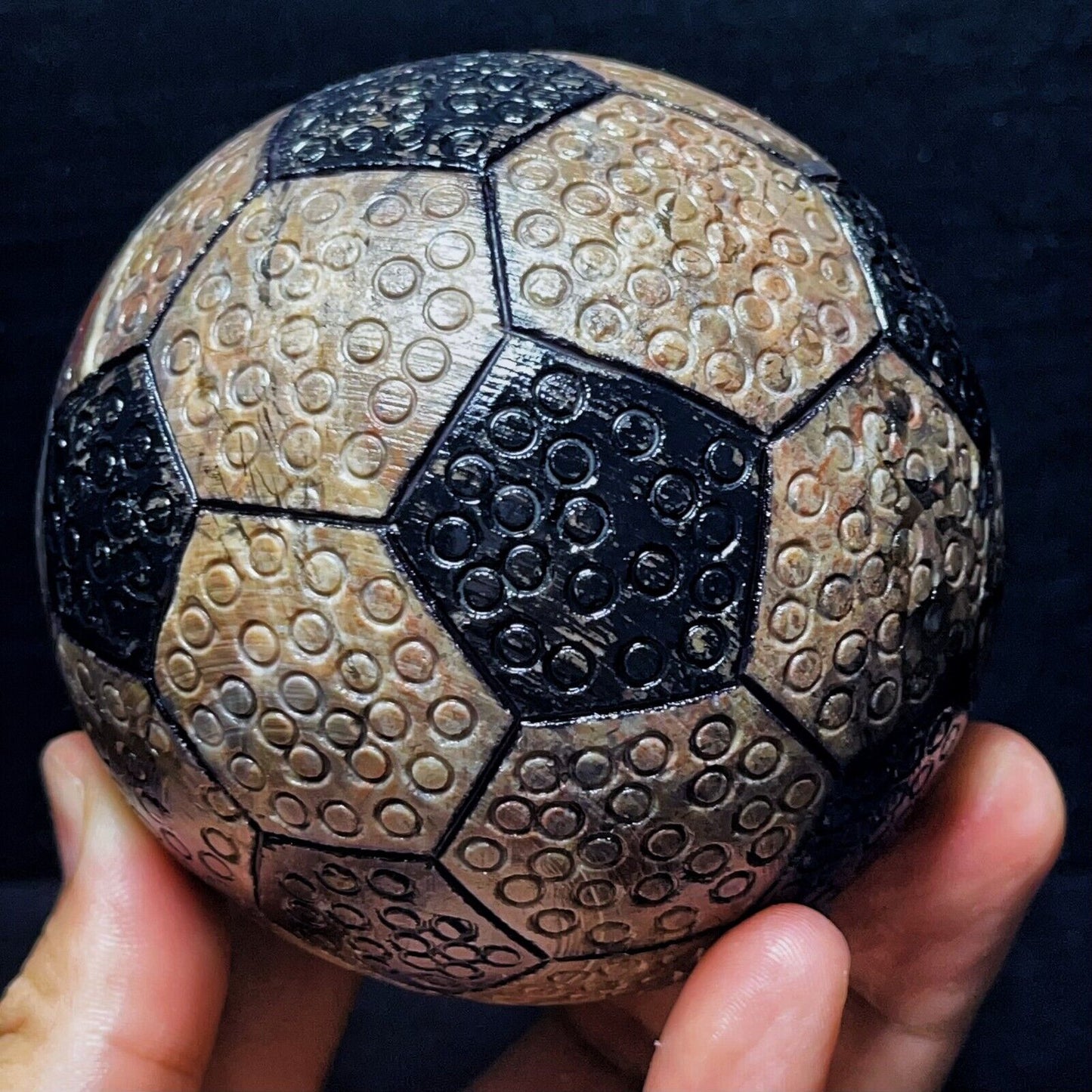 1087G Natural Polished Football Agate Sphere Crystal Ball Healing