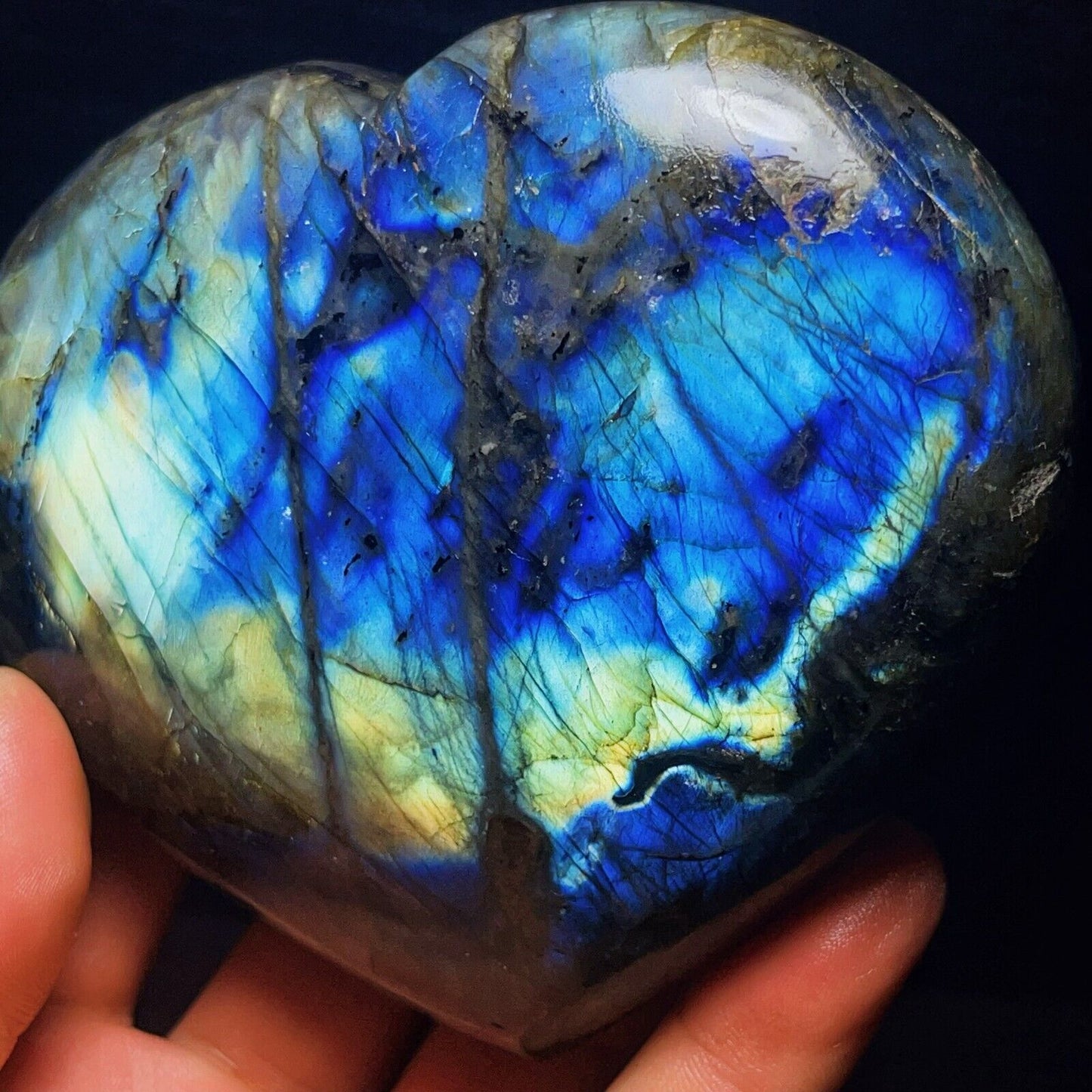 788G Natural Polished labradorite Heart-shaped Crystal Healing