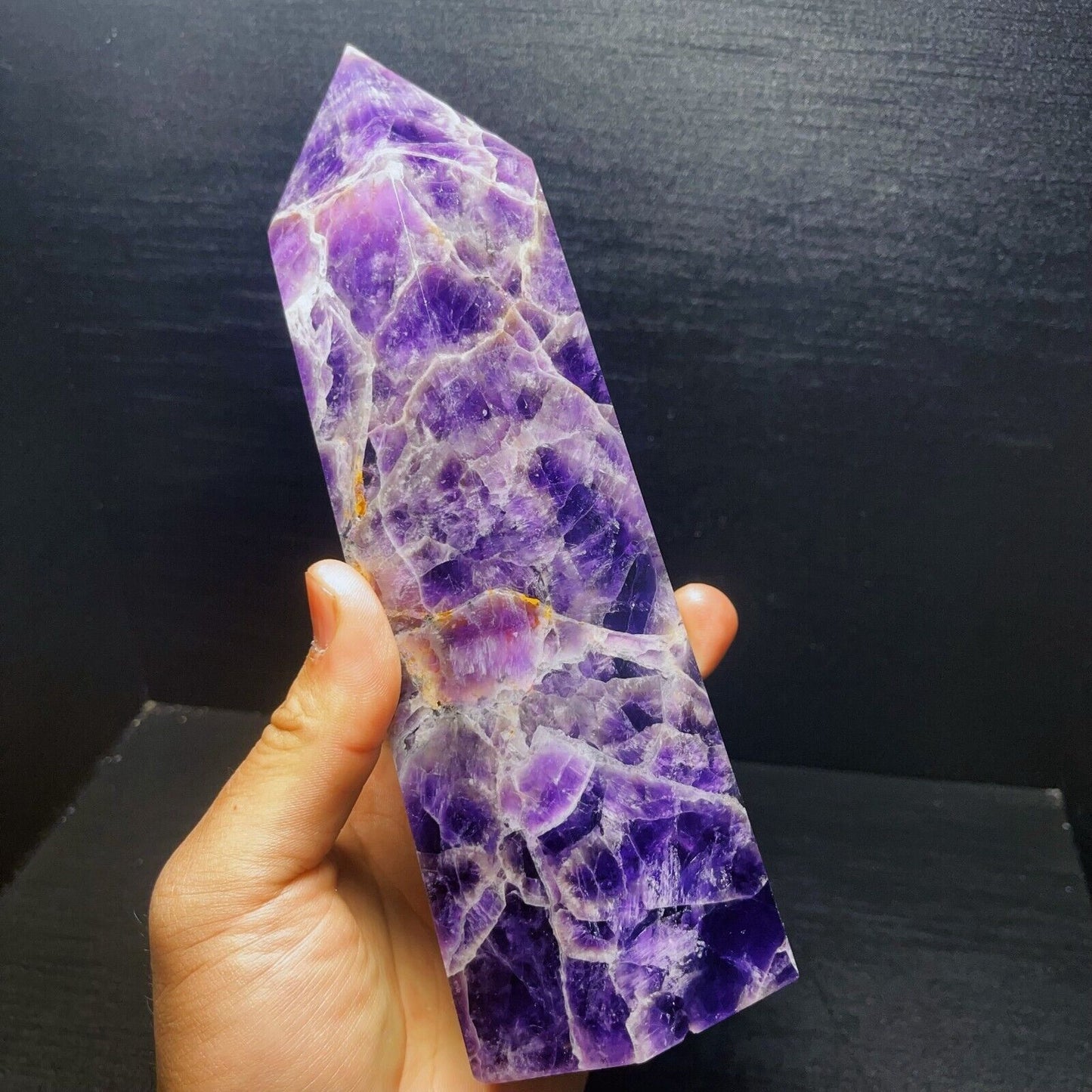 1757G Natural Polished Dream Amethyst Tower Crystal Tower Healing