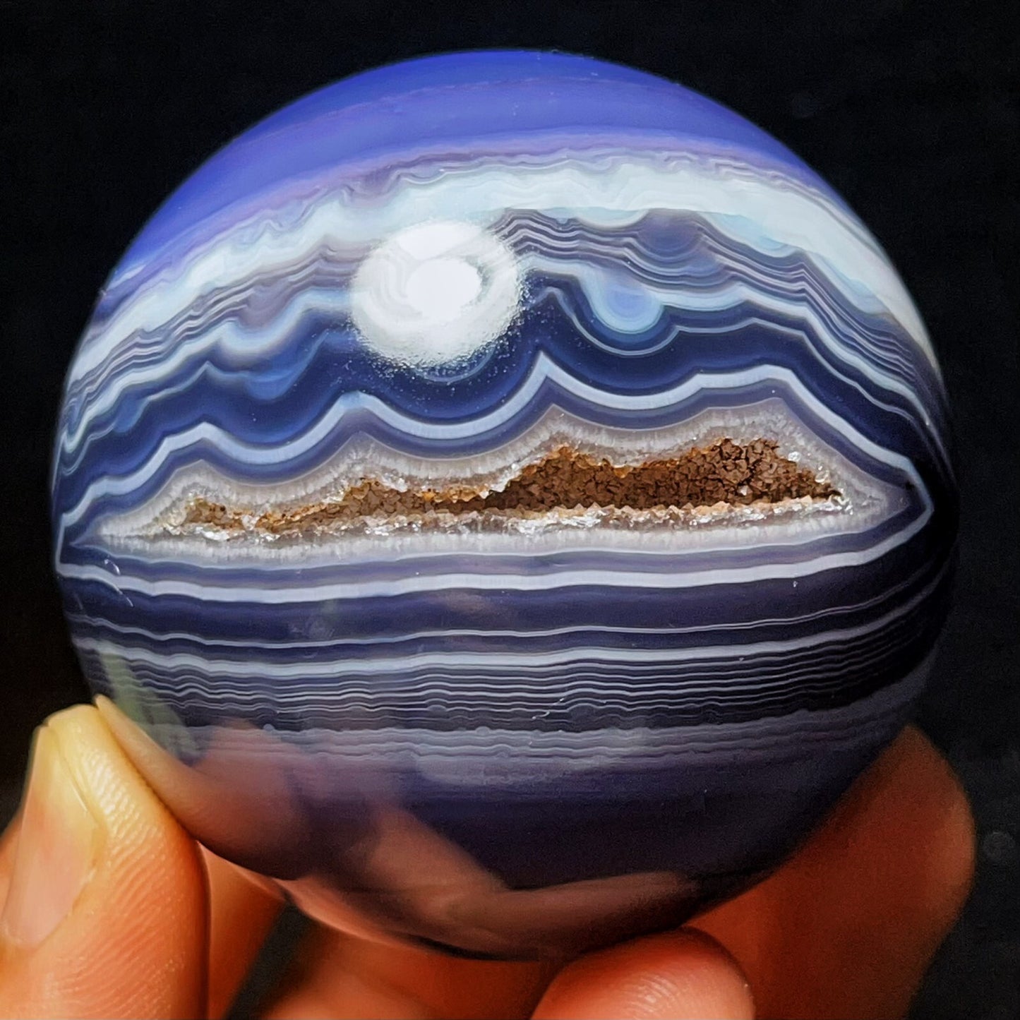 299G Natural Gobi Agate Eyes Agate Sphere Crystal Stone Madagascar