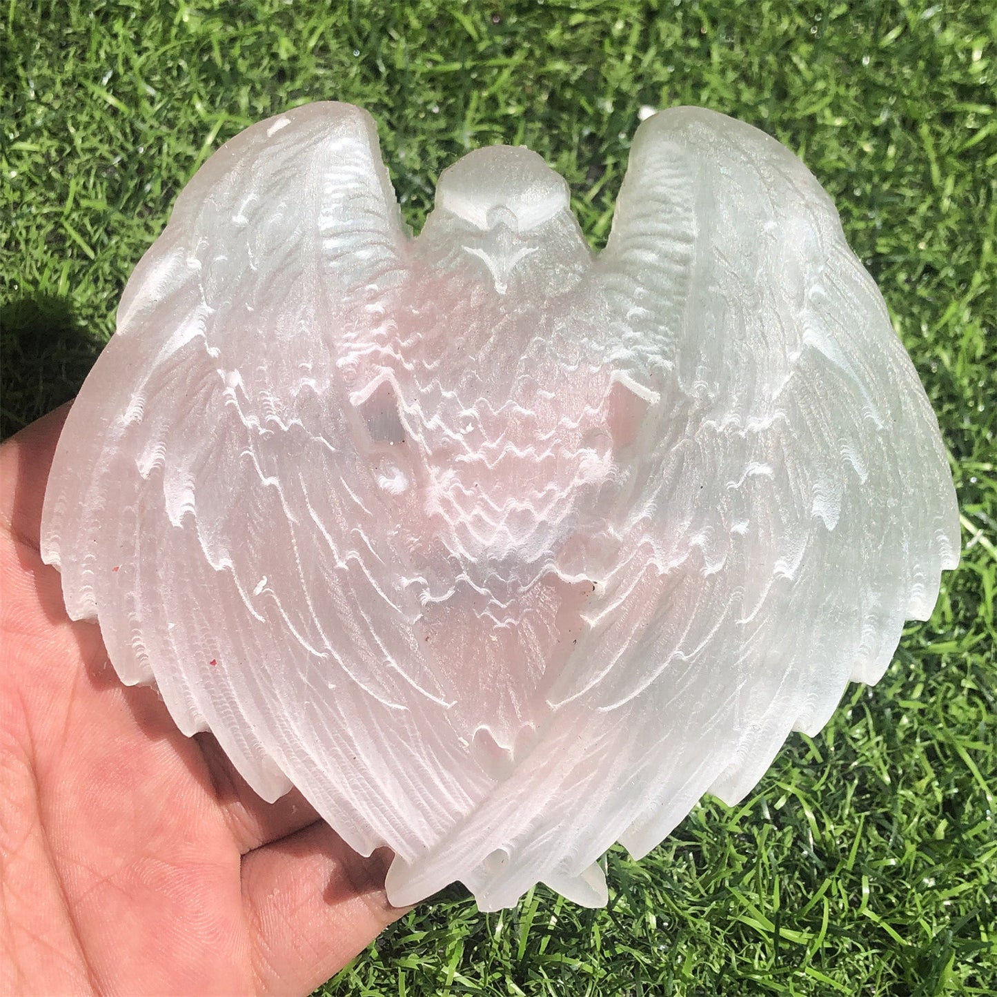 4" Natural Selenite Eagle Animal Carving Quartz Reiki Crystal Healing 1pc