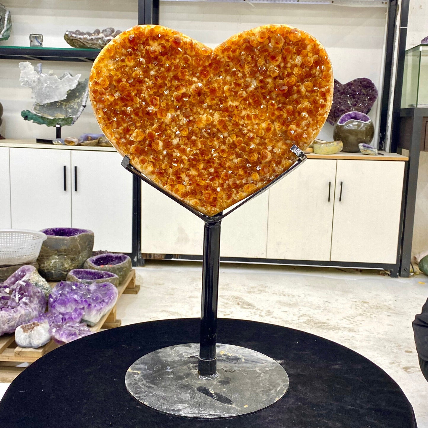 17.93LB Natural yellow crystal hand carved love crystal spiritual healing