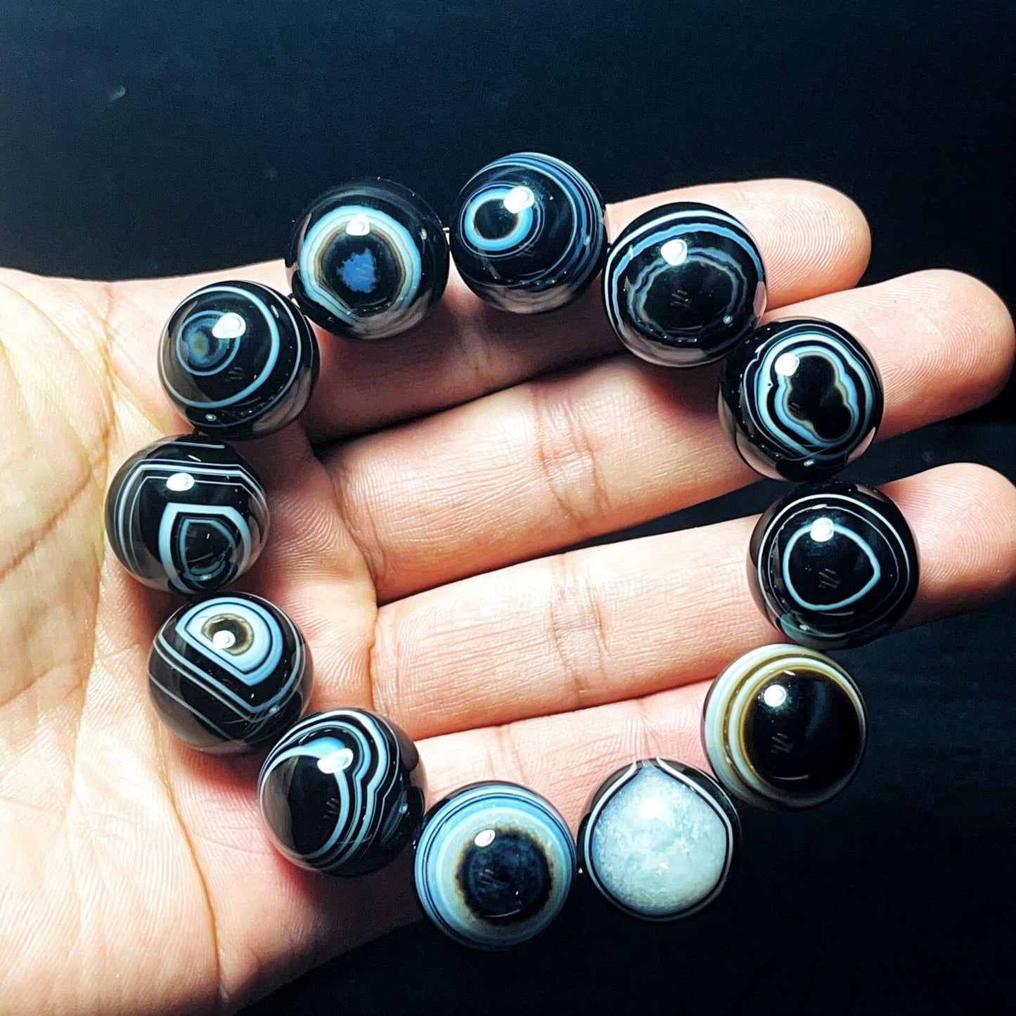 Natural Gobi Agate Eyes Agate Bracelet Crystal Stone Healing