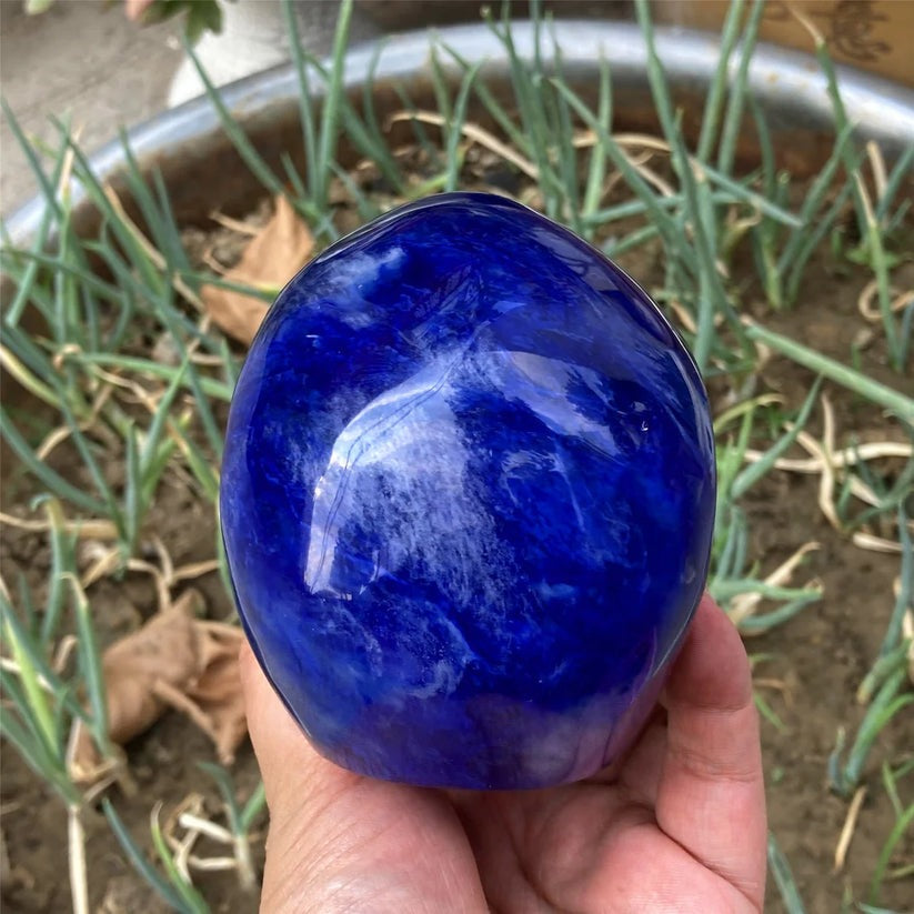 4"+ Hand Blue Melting stone Skull,Quartz Melting Crystal Skull Carved ,Home Decoration,Mineral Specimen,Crystal Reiki Healing Gifts