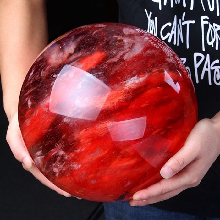 10KG High Quality Large RED Melting Stone LAB Quartz Crystal Sphere