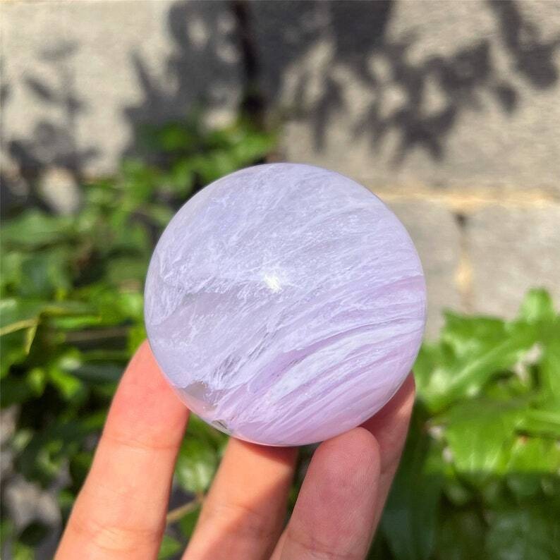 Pink Clear Melting stone sphere quartz reiki healing augury Crystal gifts 1pc