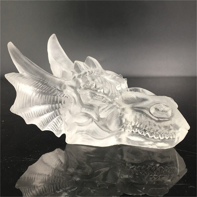 Spécimen de cristal de quartz dragon en pierre fondue transparente sculptée à la main, guérison Reiki 1 pièce