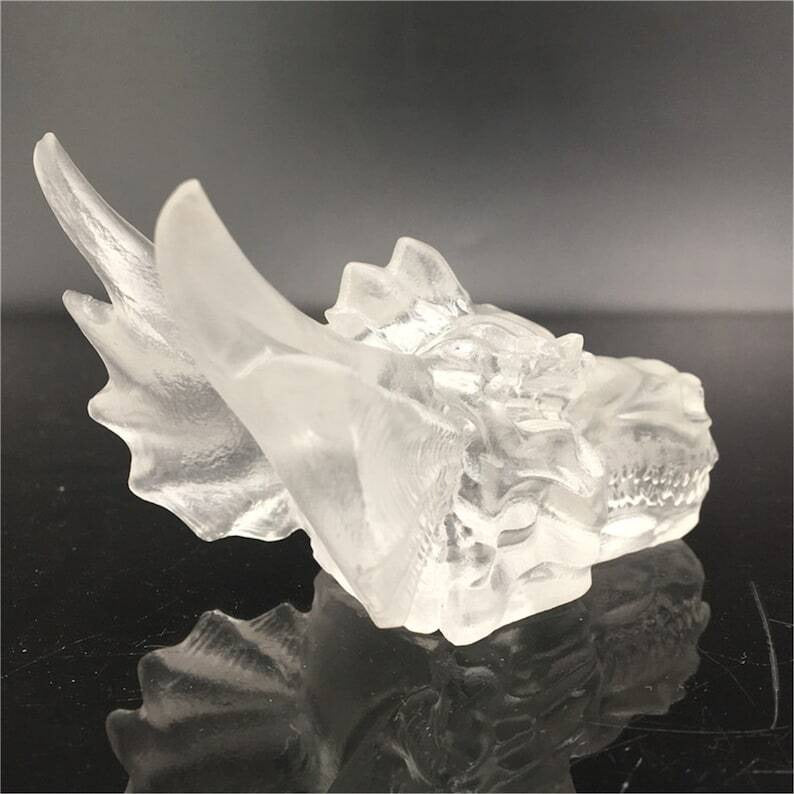 Spécimen de cristal de quartz dragon en pierre fondue transparente sculptée à la main, guérison Reiki 1 pièce