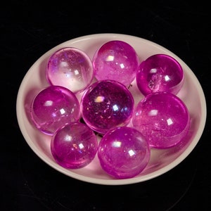 Rose Pink Angel Aura Quartz Ball/Aura Quartz Crystal Sphere/Aura Quartz Beads/Metaphysical