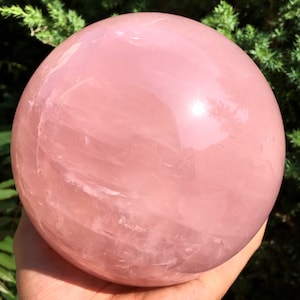 Pink Crystal Ball/Rose Crystal Sphere/Special Gift/Chakra/Feng Shui/Healing crystal/Meditation/Chakra