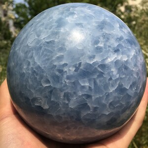Large Natural Blue Celestite Crystal Quartz ball / kyanite Sphere/Crystal Specimen/ Crystal Energy