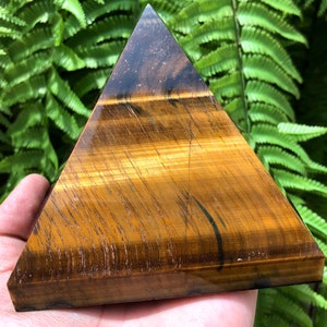 Natural Tiger Eye Pyramid pyramid/Quartz Pyramid/Chakra/Meditation/Energ