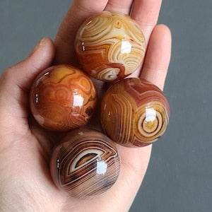 Sardonyx Sphere, Orange Palm Stone, Banded Onyx