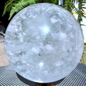 Large Clear Smelt red quartz Sphere/Clear Smelt quartz/Special gift/Meditation Stone/Healing Stone